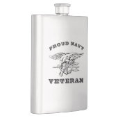 Proud Navy Veteran Stainless Steel Flask Flachmann (Rechts)