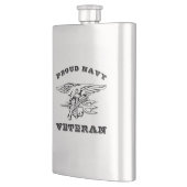 Proud Navy Veteran Stainless Steel Flask Flachmann (Links)