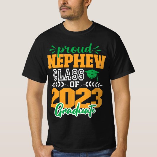Proud NEPHEW der Klasse 2023 MODERNES SCRIPT GRAD T-Shirt (Vorderseite)