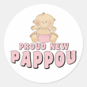 PROUD NEUES Pappou-Mädchen Runder Aufkleber