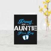 Proud New Auntie It's A Boy Gender Reveal Funny Fa Karte (Gelbe Blume)