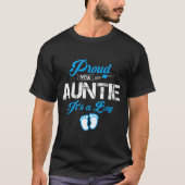 Proud New Auntie It's A Boy Gender Reveal Funny Fa T-Shirt (Vorderseite)