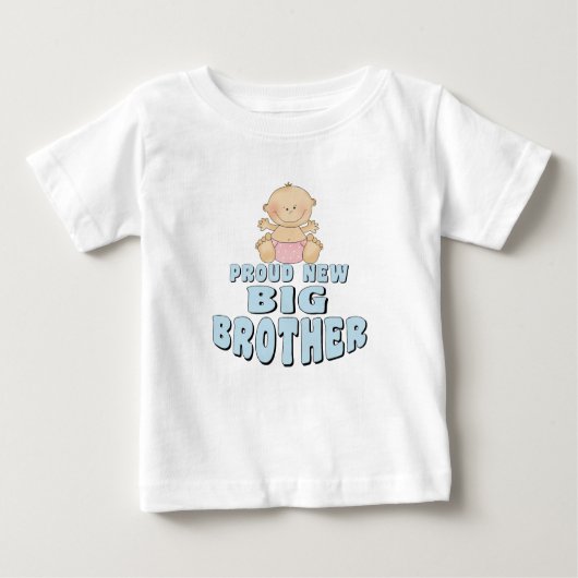 Proud New Big Brother Girl Baby T-shirt (Vorderseite)