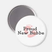 Proud New Bubbe Baby Girl Footprints Magnet (Vorderseite/Rückseite)