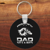Proud New Dad It's A Boy Schlüsselanhänger (Vorderseite)