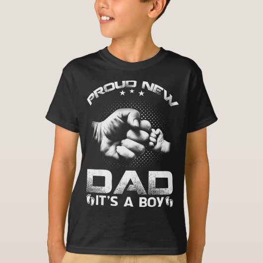 Proud New Dad It's A Boy  T-Shirt (Vorderseite)