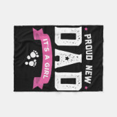 Proud New Dad Its A Girl Cute Baby Father's Day Ap Fleecedecke (Vorderseite (Horizontal))