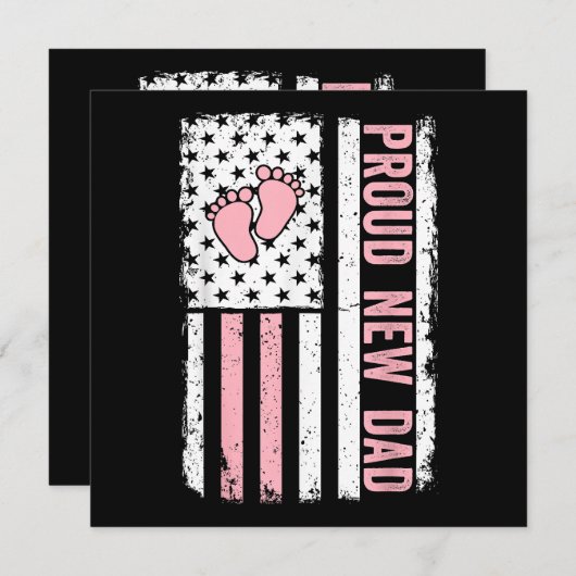 Proud New Dad New Girl Baby Vathers Day Funny Firs Dankeskarte (Vorne/Hinten)