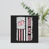 Proud New Dad New Girl Baby Vathers Day Funny Firs Dankeskarte (Stehend Vorderseite)