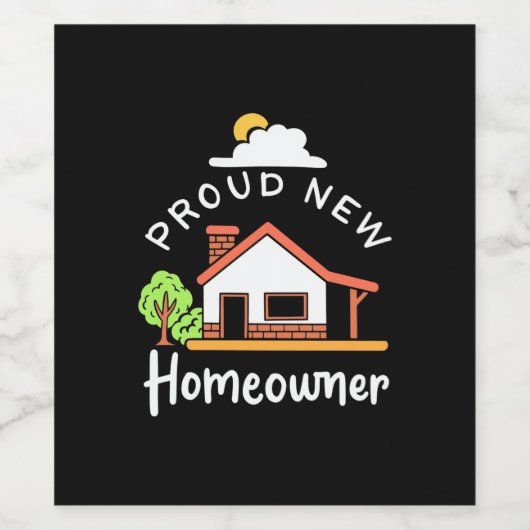 Proud New Homeeigner Weinetikett (Einzelnes Label)