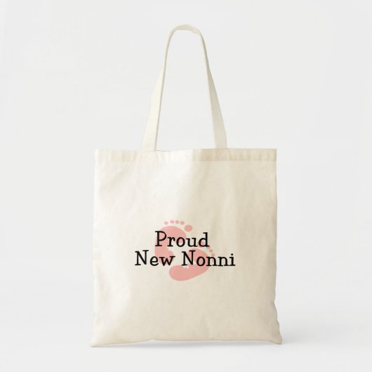 Proud New Nonni Baby Girl Footprints Tragetasche (Vorne)