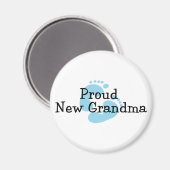 Proud New Oma Baby Boy Footprints Magnet (Vorderseite/Rückseite)