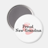 Proud New Oma Baby Girl Footprints Magnet (Vorderseite/Rückseite)