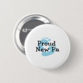 Proud New Pa Baby Boy Footprints Button (Vorne & Hinten)