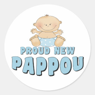 PROUD NEW Pappou Boy Runder Aufkleber