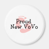 Proud New Vovo Baby Girl Footprints Magnet (Vorne)