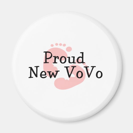Proud New Vovo Baby Girl Footprints Magnet (Vorne)