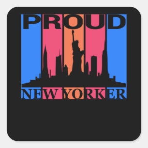 Proud New Yorker - New York Lover Quadratischer Aufkleber