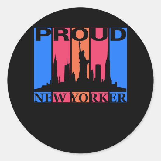 Proud New Yorker - New York Lover Runder Aufkleber (Vorderseite)