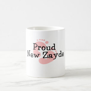Proud New Zayde Baby Girl Footprints Kaffeetasse