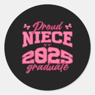 Proud-Nichte eines 2025 Graduate Cl von 2025 Coque Runder Aufkleber