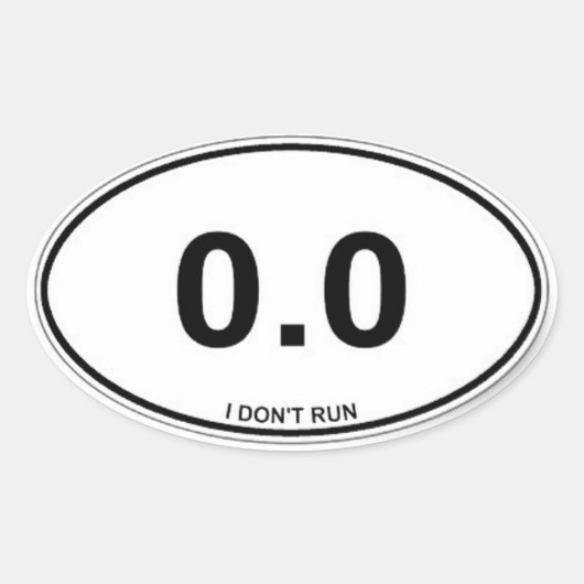 Proud Non Runner Ovaler Aufkleber (Vorderseite)