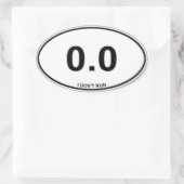 Proud Non Runner Ovaler Aufkleber (Tasche)