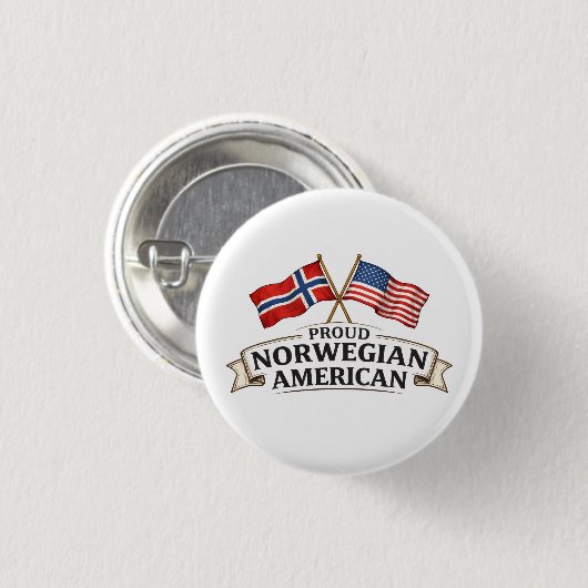 Proud Norwegian American Button (Vorne & Hinten)