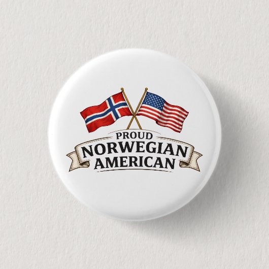 Proud Norwegian American Button (Vorderseite)