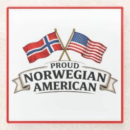 Proud Norwegian American Glass Coaster Glasuntersetzer