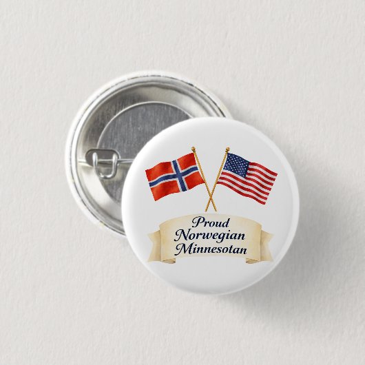 Proud Norwegian Minnesotan Heritage Button (Vorne & Hinten)