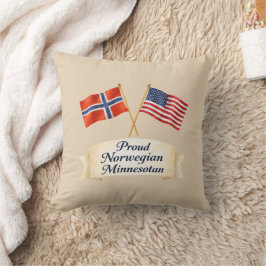 Proud Norwegian Minnesotan Heritage Throw Pillow Kissen