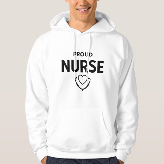 Proud Nurse Hoodie – Minimal Medical Typography De (Vorderseite)