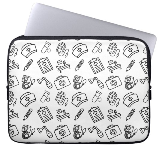 Proud Nurse Icon Pattern Laptop Sleeve (Vorderseite)
