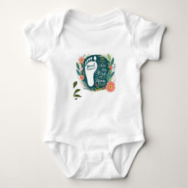 Proud Nurse Mama - Floral Baby Footprint Design Baby Strampler