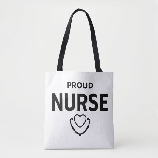 Proud Nurse Tote Bag – Minimal Medical Design Tasche (Vorderseite)