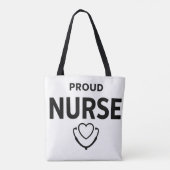 Proud Nurse Tote Bag – Minimal Medical Design Tasche (Rückseite)