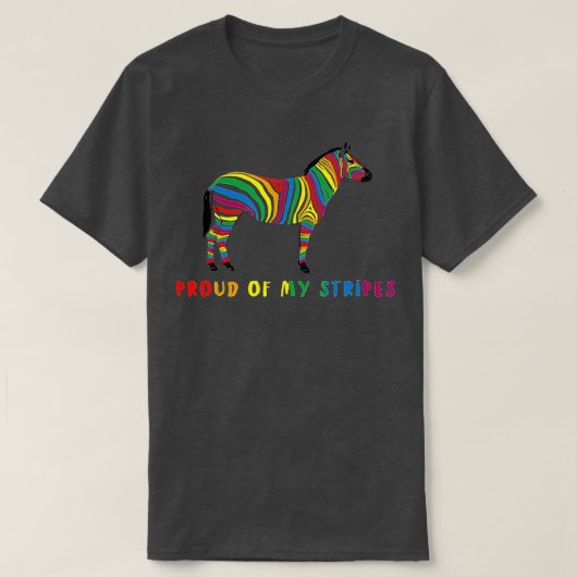 Proud of my Stripes Zebra LGB Pride Gay CSD Rainbo T-Shirt (Design vorne)