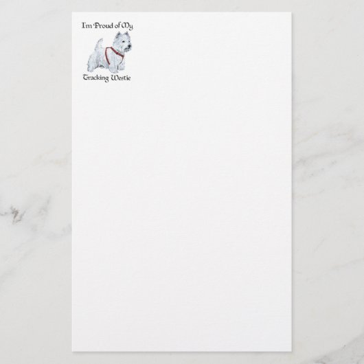 Proud of My Tracking Westie Briefpapier (Vorderseite)