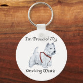 Proud of My Tracking Westie Schlüsselanhänger (Vorderseite)