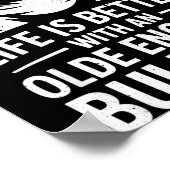 Proud Olde English Bulldog Life Is Better Dog Funn Poster (Ecke)