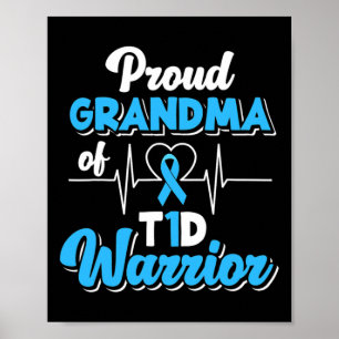 Proud Oma A T1d Warrior Diabetiker Diabetes A Poster