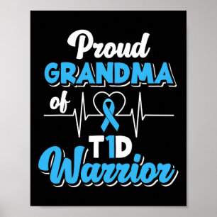 Proud Oma A T1D Warrior Diabetiker Diabetes A Poster