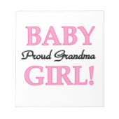 Proud Oma Baby Girl Geschenke Notizblock (Vorderseite)