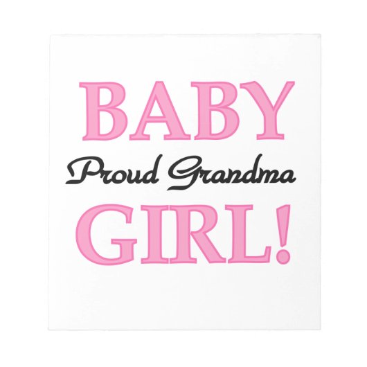 Proud Oma Baby Girl Geschenke Notizblock (Vorderseite)
