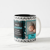 Proud Oma Dalmatiner Schwarz-Weiß-Foto Zweifarbige Tasse (VorderseiteRechts)