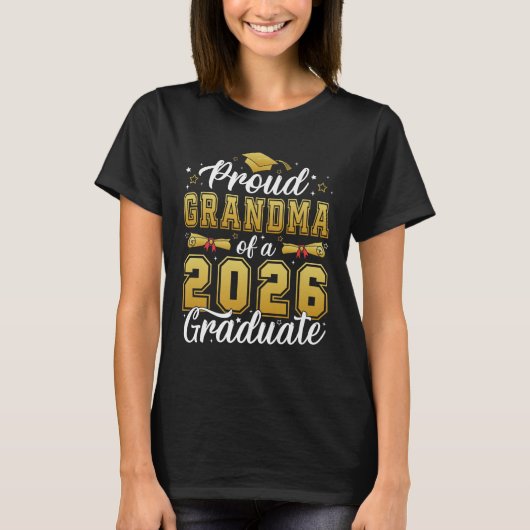 Proud Oma der Klasse 2026 Absolvent 2026 T-Shirt (Vorderseite)