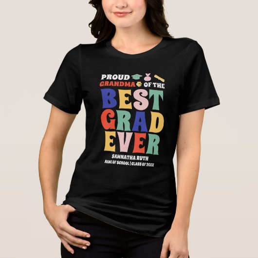 Proud Oma des Besten Grad je Tri-Blend Shirt (Vorderseite)