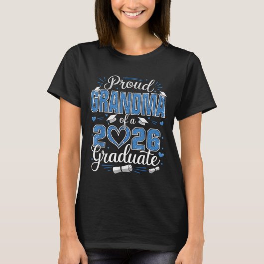 Proud Oma einer Klasse von 2026 Graduate 2026 T-Shirt (Vorderseite)