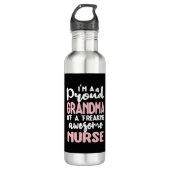 Proud Oma einer Nurse-Großmutter-Krankenpflege Edelstahlflasche (Vorderseite)